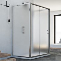 Duschkabine 3-seitig Strukturglas h 185 mod. Replay Trio 1 Tür 70x110x70 cm von IDRALITE