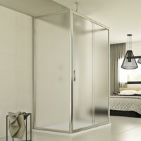 Duschkabine 3-seitig Strukturglas h 198 mod. Young Trio 1 Tür 80x110x80 cm von IDRALITE