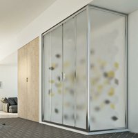 Duschkabine eckiges Strukturglas h 198 mod. Young Duo 2 Türen 90x130 cm von IDRALITE