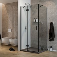 Duschkabine schwenkbare Öffnung Klarglas mit anti-kalk h 190 mod. Flip Black Anta + Fisso 90x90 cm Duschkabine schwenkbare Öffnung Klarglas mit anti-kalk h 190 mod. Flip Black Anta + Fisso 90x90 cm von IDRALITE