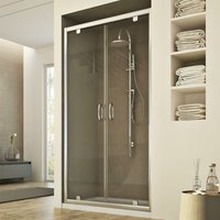 Idralite - Duschtür Saloon-Öffnung Klarglas h185 mod. Sintesi 2 Türen 110 cm von IDRALITE
