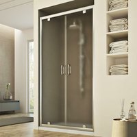 Idralite - Duschtür Saloon-Öffnung Strukturglas h 185 mod. Sintesi 2 Türen 120 cm von IDRALITE