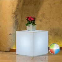 Idralite - Eckige Lampe h 40 aus Harz 40x40 cm mod. Cubo multicolor Led von IDRALITE
