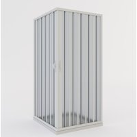 Idralite - Faltwand Duschkabine weiße pvc h 185 cm Mod. Aster mit zentraler Öffnung 70x70 cm von IDRALITE