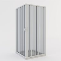 Idralite - Faltwand Duschkabine weiße pvc h 185 cm Mod. Aster mit zentraler Öffnung 70x80 cm von IDRALITE