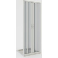 Faltwand Duschtür für Nische weiße PVC H 185 cm Mod. Giglio mit zentraler Öffnung 110 cm von IDRALITE