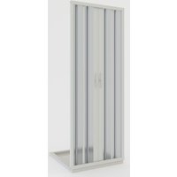 Faltwand Duschtür für Nische weiße PVC H 185 cm Mod. Giglio mit zentraler Öffnung 110 cm von IDRALITE