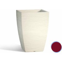 Idralite - Harz-Blumentopf mit Untersatz mod. Aloe eckig 27x27cm h Bordeaux von IDRALITE