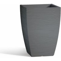 Harz-Blumentopf mit Untersatz mod. Aloe eckig 27x27cm h Grau von IDRALITE