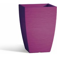 Tekcnoplast - Harz-Blumentopf mit Untersatz mod. Aloe eckig 27x27cm h Violett von TEKCNOPLAST