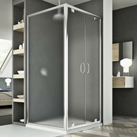 Duschkabine Saloon Strukturglas h 185 mod. Sintesi Duo 2 Türen 90x120 Öff. 120 cm von IDRALITE