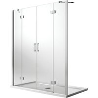 Idralite - Duschtür saloon Klarglas mit antikalk h 190 mod. Flip Anta + Anta 140 cm von IDRALITE