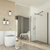 Idralite - Duschwand Duschkabine in Klarglas 8 mm h 198 mod Walk In Black Corner 70x130 cm Idralite - Duschwand Duschkabine in Klarglas 8 mm h 198 mod Walk In Black Corner 70x130 cm von IDRALITE