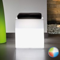 Sitzhocker Eckig mit Led aus Harz mod. Square 40x40 cm mit multicolor led mit Batterie von IDRALITE