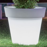 Leuchtender Blumentopf für den Aussenbereich Durchmesser80 cm mod. Gemma Led multicolor mit Batterie von TEKCNOPLAST