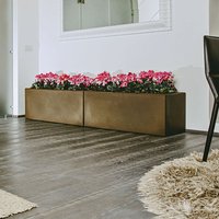 Idralite - Pflanzgefäss rechteckig aus Harz 40x100 mod. Matera Bronze von IDRALITE