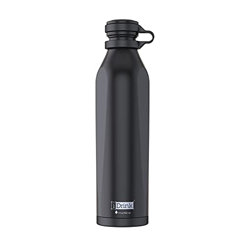 IDRINK® - b-evo Revolutionäre Isolierflasche, 3 Wände, Edelstahl-Flasche mit Doppel-Deckel, 500 ml (CARAVAGGIO) von IDRINK