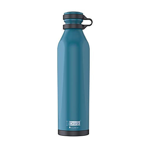 IDRINK® - b-evo Revolutionäre Isolierflasche, 3 Wände, Edelstahl-Flasche mit Doppel-Deckel, 500 ml (LEONARDO) von IDRINK