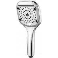Quadratische Chrom-Handbrause mit 3 Funktionen und Strahlwechseltaste – Victoria-Serie von IDRO BRIC