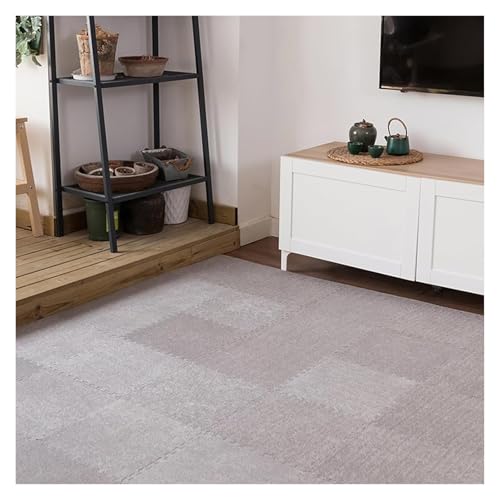Schaumstoff-Bodenmatte, 4-teilige Puzzle-Spielmatte, Teppichfliesen, Plüschteppich-Bodenfliesen, ineinandergreifende Schaumstoffmatten, Yogamatte, 11,8 und 23,6 Zoll(Light Gray,24x24x0.23 Inch) von IDRRSPCP