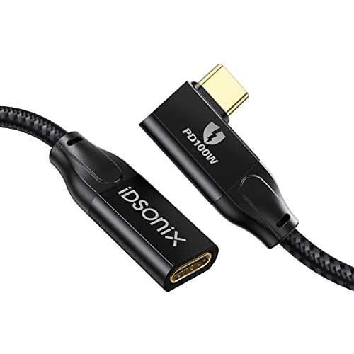USB C Verlängerung Kabel 1m Rechter Winkel(20 Gbit/s) - iDsonix USB-C Verlängerung unterstützt 4k@60Hz/100W Schnellladung, Type C 3.2 Gen2*2 Verlängerungskabel Kompatibel mit USB C Hub/Dell XPS von IDSONIX SMART INTERACTIVE