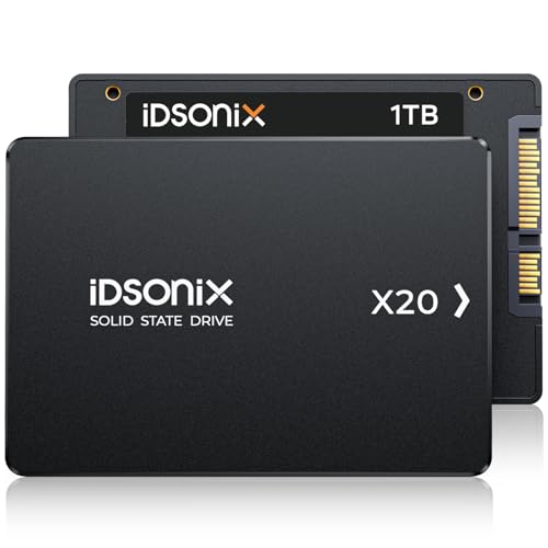 iDsonix SATA SSD 1TB 2,5 Zoll SSD Festplatte Intern, 560MB/s Lesen, 480MB/s Schreiben, mit 3D NADA Flash & Datenschutz, Ideal für Laptop, Desktop(PC), X20 iDsonix SATA SSD 1TB 2,5 Zoll SSD Festplatte Intern, 560MB/s Lesen, 480MB/s Schreiben, mit 3D NADA Flash & Datenschutz, Ideal für Laptop, Desktop(PC), X20 von IDSONIX SMART INTERACTIVE