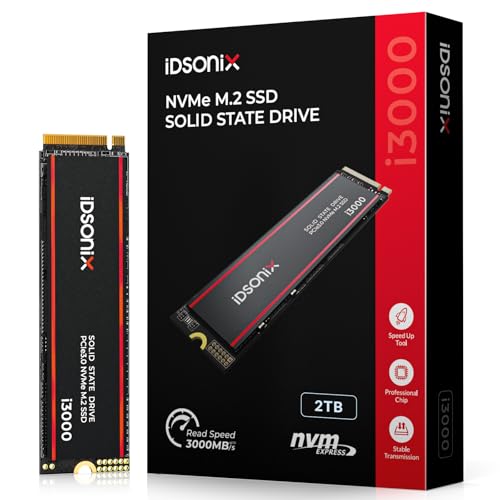 iDsonix M.2 SSD 2TB, PCIe Gen3x4, Geschwindigkeit bis zu 3.100 MB/s, NVME SSD M.2 2280 mit 3D NAND Flash und Kühlkörper, internes Solid State Laufwerk 2 TB SSD für Laptop, Desktop und PC iDsonix M.2 SSD 2TB, PCIe Gen3x4, Geschwindigkeit bis zu 3.100 MB/s, NVME SSD M.2 2280 mit 3D NAND Flash und Kühlkörper, internes Solid State Laufwerk 2 TB SSD für Laptop, Desktop und PC von IDSONIX SMART INTERACTIVE