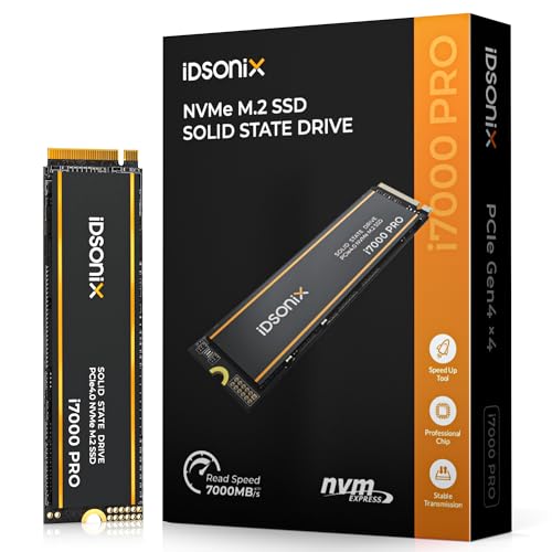 iDsonix M.2 SSD 1 TB, PCIe Gen4X4, Geschwindigkeiten bis zu 7000 MB/s, NVMe SSD M.2 2280 mit 3D NAND Flash und Kühlkörper, interne Solid State Drive Gaming-SSD für PS5, PC, Laptop und Desktop iDsonix M.2 SSD 1 TB, PCIe Gen4X4, Geschwindigkeiten bis zu 7000 MB/s, NVMe SSD M.2 2280 mit 3D NAND Flash und Kühlkörper, interne Solid State Drive Gaming-SSD für PS5, PC, Laptop und Desktop von IDSONIX SMART INTERACTIVE