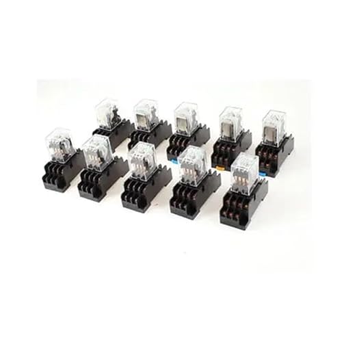 10Pcs DC 12V Coil 4PDT 14Pin Green LED Purpose Power Relay w Socket Base von IDUTQUMW
