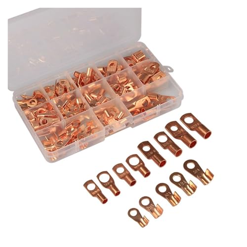 130PCS SC6-25 Copper Ring Lug Welding Terminals & OT 10A-50A Wire Terminals Battery Crimped/Soldered Connectors Assortment Kit 130PCS SC6-25 Copper Ring Lug Welding Terminals & OT 10A-50A Wire Terminals Battery Crimped/Soldered Connectors Assortment Kit von IDUTQUMW