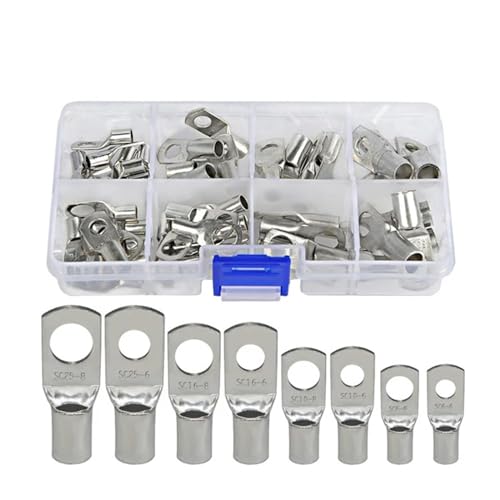 60pcs SC Copper Lug Terminal Ring with HX-50B Battery Cable Lug Crimping Pliers for SC Electrical Wire Connector Terminals 60pcs SC Copper Lug Terminal Ring with HX-50B Battery Cable Lug Crimping Pliers for SC Electrical Wire Connector Terminals von IDUTQUMW