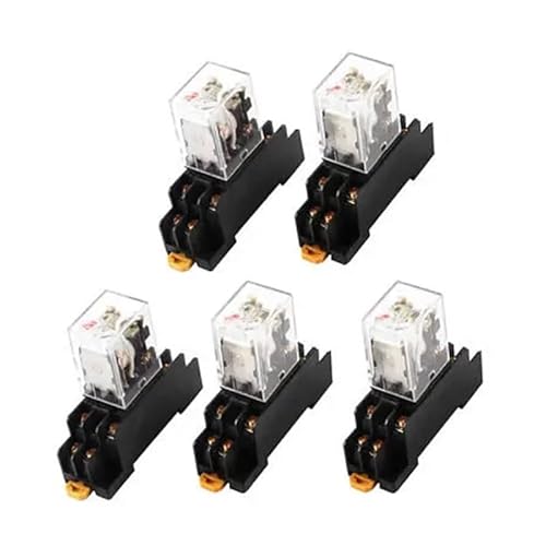 AC 24V Coil Red Indicator Light DPDT 8 Pins Power Relay 5 Pcs + Socket Base von IDUTQUMW