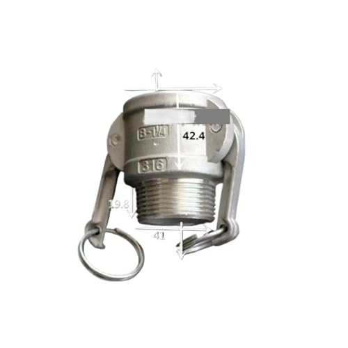 IDUTQUMW 1-1/4" BSPT Male x Socket Type B Camlock Quick Disconnect Coupling 304 Stianless Cam Groove von IDUTQUMW