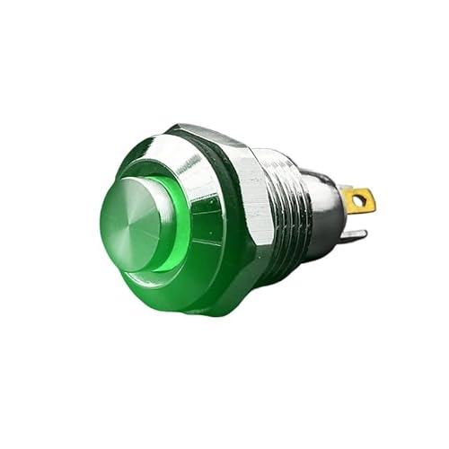 IDUTQUMW 1PC 10mm Metal Push Button Switch with Green LED Indicator Self-Locking Latching 4 Pins High Head 1.8V von IDUTQUMW