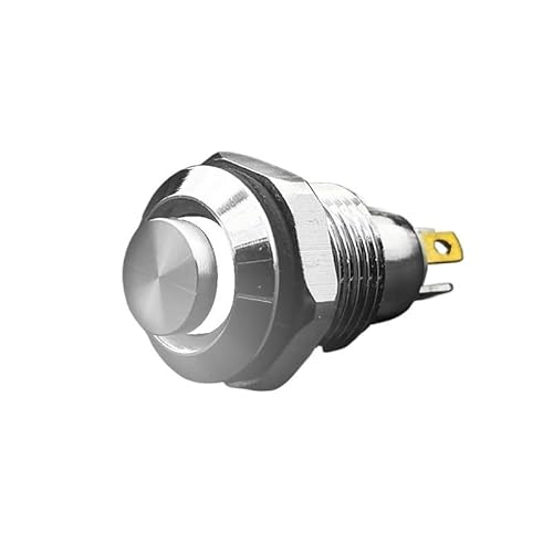 IDUTQUMW 1PC 10mm Metal Push Button Switch with White LED Indicator Self-Reset Momentary 4 Pins High Head 1.8V von IDUTQUMW