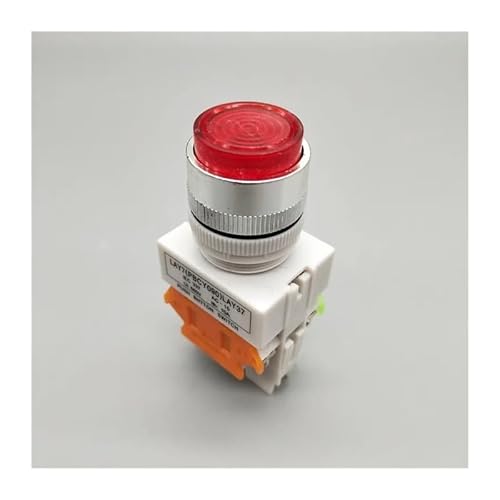 IDUTQUMW 1PC 22mm LAY37-11DN Self-Locking Push Button Switch with Light 10A/660V Red 110V von IDUTQUMW
