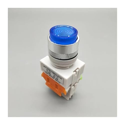 IDUTQUMW 1PC 22mm LAY37-11DN Self-Reset Push Button Switch with Light 10A/660V Blue 220V von IDUTQUMW