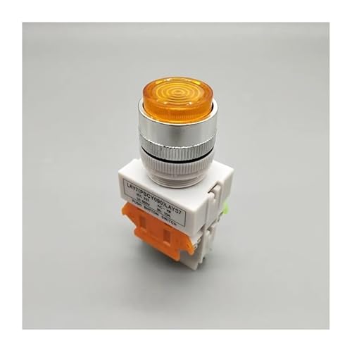 IDUTQUMW 1PC 22mm LAY37-11DN Self-Reset Push Button Switch with Light 10A/660V Yellow 12V von IDUTQUMW