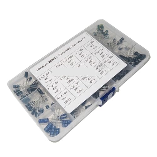 IDUTQUMW 200pcs 15 Values Electrolytic Capacitor KIT 0.1-220uF Capacitors Assortment Box Kit IDUTQUMW 200pcs 15 Values Electrolytic Capacitor KIT 0.1-220uF Capacitors Assortment Box Kit von IDUTQUMW
