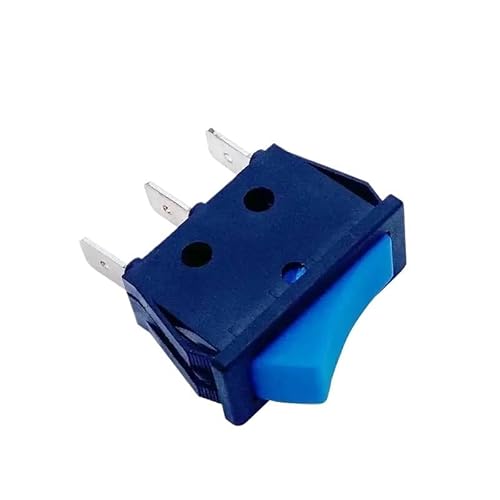 IDUTQUMW Rocker Switch KCDF-108 Reset Momentary Key 16A 250VAC Blue Push Button Electrical Two Position Three Brass Pins von IDUTQUMW