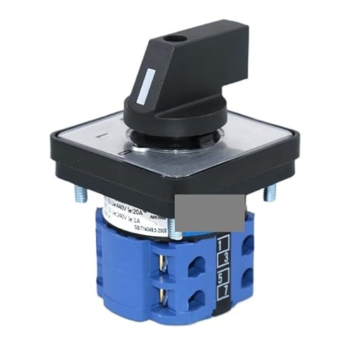 IDUTQUMW SZW26/LW26-20 20A 660V 2Pole 8 Screws 0-4 5 Position 48X48 Panel Rotary Changeover Cam Switch von IDUTQUMW