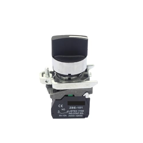 IDUTQUMW XB4-BD33 220V 2NO Electrical Handle 3 Position Stay Put selector Push Button Switch von IDUTQUMW