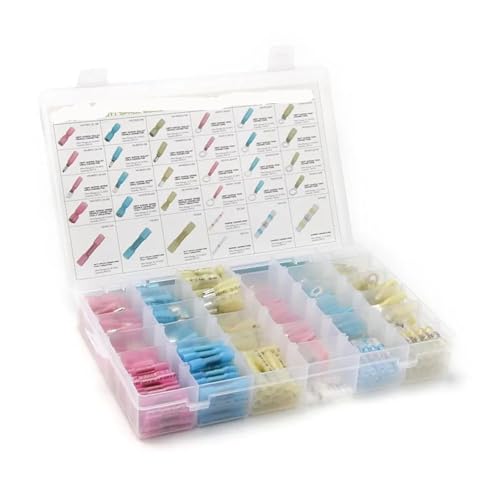 YT 500pcs Assorted Heat Shrink Butt Spade Connecters Fullly Insulated Crimp Terminals With Box von IDUTQUMW