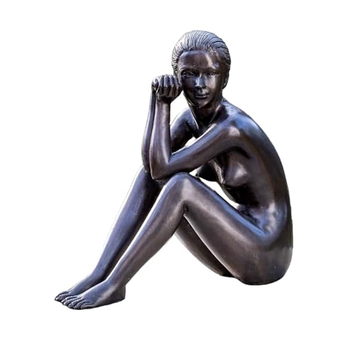IDYL Bronze-Skulptur Nackte Frau | 29x11x30 cm | Klassische Bronze-Figur handgefertigt | Gartenskulptur oder Wohnbereich-Dekoration | Hochwertiges Kunsthandwerk | Wetterfest von IDYL