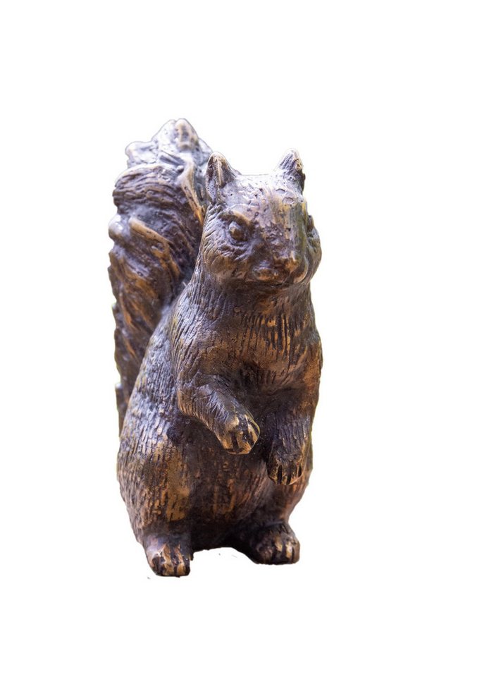 IDYL Dekofigur IDYL Bronze-Skulptur Eichhörnchen sitzen, Bronze sehr robust witterungsbeständig gegen Frost und UV-Strahlung von IDYL