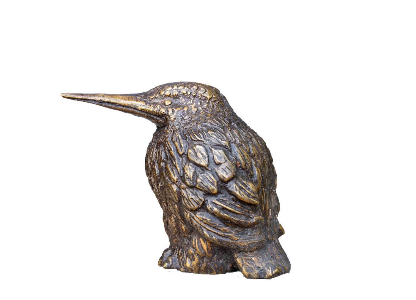 IDYL Dekofigur IDYL Bronze-Skulptur Eisvogel sitzend, Bronze sehr robust witterungsbeständig gegen Frost und UV-Strahlung von IDYL