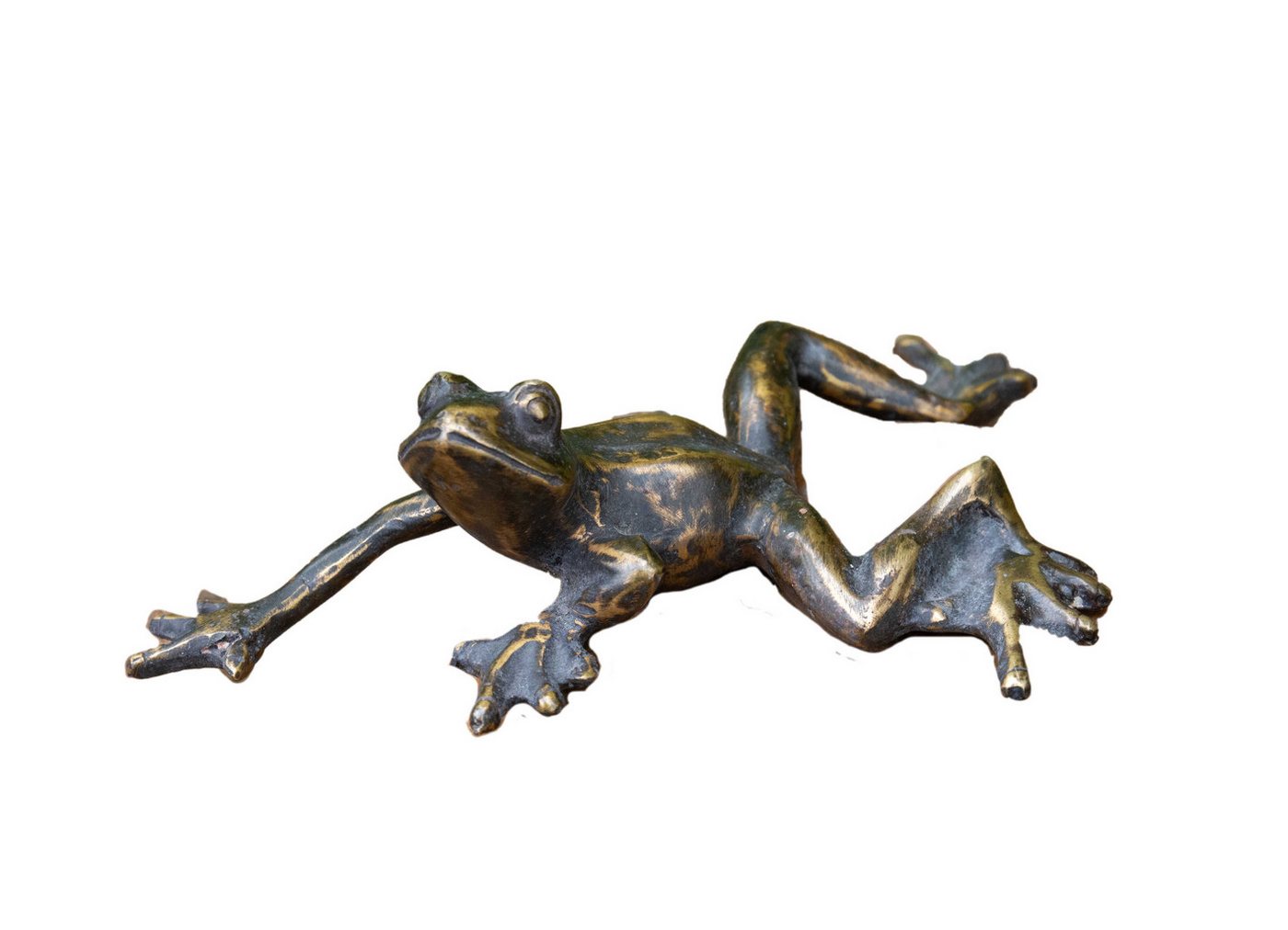 IDYL Dekofigur IDYL Bronze-Skulptur Frosch liegend, Bronze sehr robust witterungsbeständig gegen Frost und UV-Strahlung von IDYL