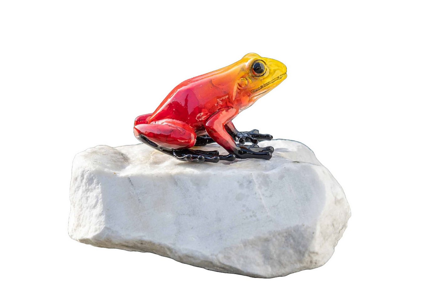 IDYL Dekofigur IDYL Bronze-Skulptur Roter Frosch auf Stein, Bronze – sehr robust – Langlebig – witterungsbeständig gegen Frost, Regen und UV-Strahlung. Die Modelle werden in Wachsausschmelzverfahren in Bronze gegossen und von Hand patiniert. von IDYL