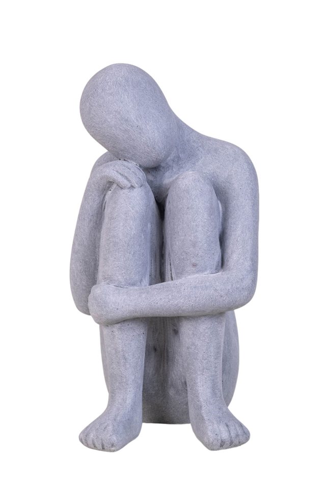 IDYL Dekofigur IDYL Moderne Skulptur Figur Sandsteinguss "Denkender Mann", Moderne Figur "Denkender Mann" in grau. von IDYL