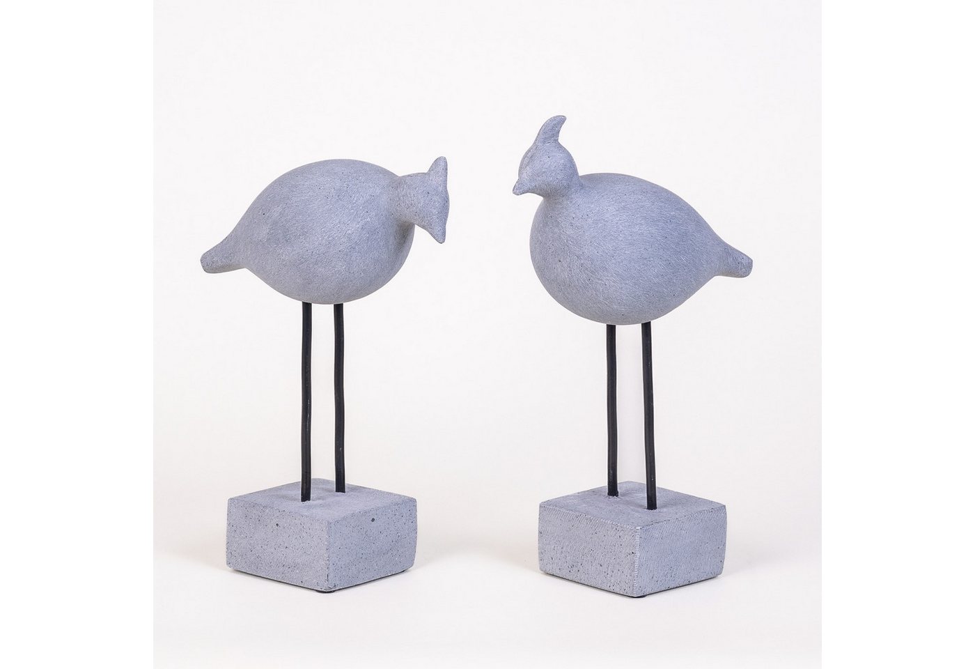 IDYL Dekofigur IDYL Moderne Skulptur Sandsteinguss Vogelpaar" auf Füßen, Moderne Figur "Vogelpaar"" von IDYL
